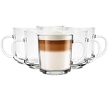 Glasmark Krosno Latte Macchiato Gläser Cappuccino 6er Set Teegläser-Set Mit Henkel Dessertgläser Wassergläser Kaffeegläser Glühweingläser Eiskaffee-Gläser Glühweintassen Groggläser 6x 250 ml