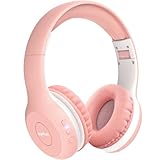 EarFun Bluetooth Kopfhörer Kinder, 85/94dB Lautstärkeregelung, HiFi Sound, HD-Mikrofon, 40 Std Akku, Faltbare, Einstellbar, Kopfhörer Kabellos Bluetooth Kinder für Schule/Reise, Rosa