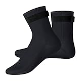 Neoprensocken , Beachvolleyball Socken, Schwimmsocken, Neoprensocken Eisbaden,Wassersport Tauchsocken Neoprenschuhe Für Schnorcheln, Surfen, Segeln, Universal Damen, Herren (XXL(46-47), Schwarz)