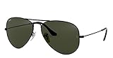 Ray-Ban Original Piloten Sonnenbrille Aviator RB3025 (Rahmen: Black/Gläser: G15 Dunkel Grau-Grün)