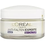 L'Oréal Paris Nachtpflege für das Gesicht, Feuchtigkeitspendende Anti-Aging Nachtcreme mit Calcium zur Minderung von Falten, Anti-Falten Experte 55+, 1 x 50 ml