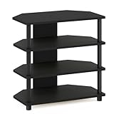 Furinno TV-Schrank mit 4 Ablageflächen, holz, Schwarz, 37.08 x 60.2 x 58.93 cm