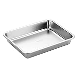 SANTOS 2X XL Edelstahl Grillschale - 26,9x20,9x4cm - Allround-Talent - Backofen & Grill - hitzeresistent, backofengeeignet, langlebig & pflegeleicht (XL Grillschale)