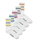 JACK & JONES Jungen Jacgavin Tennis Socks 5 Pack Jnr Tennissocken, White/Pack:White - White - White - White, 33-37