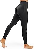 JOYSPELS Sport Leggings Damen Scrunch Butt, Sporthose Damen Lang Blickdicht Po Push Up Seamless Leggins Tights Schwarz M