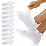 YouShow 10 Paar Sneaker Socken Herren Damen Kurz Sportsocken Atmungsaktive Baumwolle Laufsocken Weiß 39-42