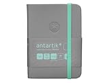 Antartik Notizbuch mit Gummiband, Hardcover, A7, glatt, grau und türkis, 80 Blatt, 80 g, FSC.