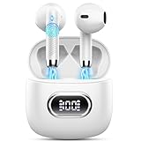 Bluetooth Kopfhörer, Kopfhörer Kabellos Bluetooth 5.3 In Ear Kopfhörer mit 4 HD Mic, 2024 Kabellose Kopfhörer 42Std ENC Noise Cancelling Earbuds Tiefer Bass, IP7 Wasserdicht Ohrhörer LED-Anzeige Weiß