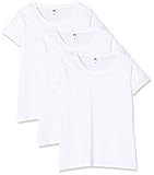 Fruit of the Loom Damen Lady-fit Original Tee, 3 Pack T-Shirt, Weiß (White 30), 34 (Herstellergröße: Medium) (3er Pack)