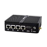 STRHIGP Firewall Mini PC OPNsense Appliance Celeron J4125 4 * 2.5GbE Ethernet LAN, 8GB DDR4 128GB SSD, VPN Router Hardware AES-NI Fanless Computer, HD, COM, 6USB, SIM Slot Home IT Industry