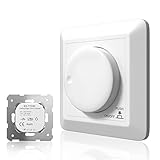 Luxvista LED Dimmer Schalter Unterputz AC200-240V für 5-300W Dimmbare LED Lampen/Glühbirnen/Halogen, LED Dimmschalter Drehdimmer an/aus Drücken mit Memory Funktion