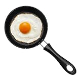 DAWRIS Mini Bratpfanne, 12cm Pfanne Klein Induktion Kleine Pfanne Spiegeleipfanne antihaftbeschichtete Pfanne Edelstahl Frying Pan Eierpfanne Bratpfanne für Camping Kochen Gasherd