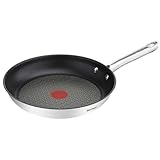 Tefal Duetto Pfanne A70408 | 32 cm | leichte Reinigung | sichere Antihaftversiegelung | Temperaturindikator Thermo-Spot | gesundes Kochen | Edelstahl-Kochgeschirr | Anbraten | Induktion