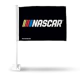 Rico Industries NASCAR Logo NASCAR doppelseitige Autoflagge – 40,6 x 48,3 cm – starke Stange zum Einhaken an Auto/LKW/Auto