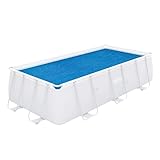 BESTWAY 58240 - Abnehmbare Solar-Poolabdeckung 380 x 180 cm, rechteckig, einfach zu installieren und zu entfernen, gültig für Power Steel 404x201x100 cm und 412 x 201x122 cm