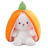 Hase Plüschtier Verstecken Gelb, Plush Hasen Karotten 24cm, Stofftier Plüsch Hasen Versteckspiel, Kuscheltier Osterhase Puppe Geschenk für Kinder