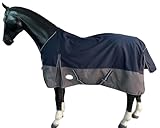 Regendecke Winterdecke Turnout 100% Wasserdicht 600D mit Fleece Lining Multi Farbe Navy/Grau - 145cm