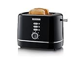 SEVERIN Automatik-Toaster, kleiner Toaster für 2 Scheiben , hochwertiger schwarzer Toaster zum Toasten, Auftauen und Erwärmen, 850 W, schwarz, AT 4321