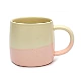 LOMUG Große Keramik Kaffeetassen Becher, Zweifarbige Glasierte Tassen für Kaffee Glazed Mugs mit Mattem Finish und Griff Kaffeebecher Keramik Tee Mugs für Home Office Café