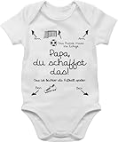 Shirtracer Baby Body Junge Mädchen - Sprüche - Papa du schaffst das Fußball - schwarz - 1/3 Monate - Weiß - sprüchen strampler babybody mit spruch spruche babybodys babygeschenk lustige babygeschenke