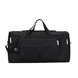 CUTeFiorino Koffer Liter B Ware 65L Carry On Foldable Overnight Bag for Men Women Weekend Travel Duffle Bags with Shoe Compartment Black Grill Koffer Männer (Black, One Size)