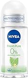 NIVEA Fresh Pure Deo Roll-On (50 ml), Deo ohne Aluminium (ACH) mit 48h Schutz und sanfter Pflege, Deodorant mit einzigartiger INFINIFRESH Formel und Jasmin-Duft