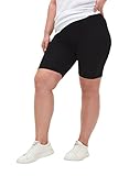 Zizzi Große Größen Damen Einfarbige Fahrradshorts aus Viskose Gr 50-52 Black