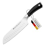 GROSSMAN® 003PF | Santoku Messer 31,0 cm | Ultrascharfer Küchenmesser | Deutschem Edelstahl Klinge 17,7 cm | mit Ergonomischen Griff 13,3 cm (235 Gramm)