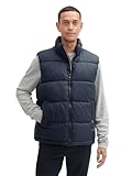 TOM TAILOR Herren 1042204 Puffer-Weste mit Stehkragen, 10668-Sky Captain Blue, L