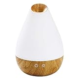 Promed AL-1300 WS Aroma Diffusor 1300 ml, Ultraschall Luftbefeuchter 1,3 Liter, Humidifier, Raumbefeuchter, elektrische Duftlampe Holzdesign mit 7 Farben LED Licht, Aroma Diffuser, Aromatherapie, White