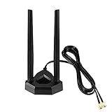 Eightwood 2,4 GHz 5GHz 5,8 GHz WLAN Antenne PC Router Dualband Antenne RP-SMA Magnet Omni WiFi Antenne mit 2M Verlängerung Kabel für Netgear Router PCI PCIE Karte WLAN Karte PC Mainboard Bluetooth