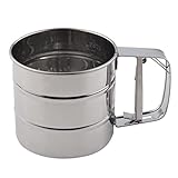 FGUUTYM Unterm Birnbaum Fontane Brande Puderzucker Shaker Sieb Tasse Sprudelstein Teich Mit Schlauch (Silver, One Size)