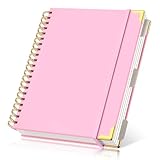 Yarotm Notizbuch A4 Liniert - 1PC Spiralblock Notebook 21.6x28cm - 80GSM Papier Liniert Notizheft A4 - Rosa Tagebuch Spiralbindung - 300 Seiten/150 Blatt Hardcover Notizblock A4 Abreißen