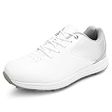 JiuQing Damen Golfschuhe Spikeless Fashion Golf Trainer Outdoor Anti Slip Walking Sneaker,Grau,43 EU