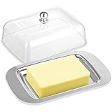 Edelstahlbutterdose Butterdose, mit Deckel und Griff Edelstahl-Butterdose，Fassungsvermögen für 250 g Butter, geeignet für die Aufbewahrung von Käse, kalten Gerichten, Kuchen, Desserts，Früchten