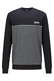 BOSS Herren Pullover Longsleeve Loungewear Rundhalsshirt Tracksuit Sweatshirt, Farbe:Schwarz, Größe:L, Artikel:-001 Black