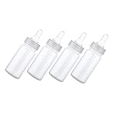 Toyvian 1 Satz Nuckelflasche Plastikflasche Kunststoffflasche Flaschen Babyfläschchen Milchkocher Würze Behälter Babyflasche Mit Waage -milchwaage Flasche Pp Transparent 4 Stück