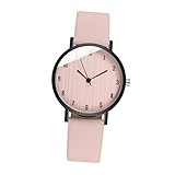 GAROZATION Damen quarzuhr edelstahlschale damenarmbanduhren leichte Armbanduhr analoge, leicht ablesbare Uhr Mujer tischband Armbanduhr Herren Exquisite Uhr Armbanduhr mit Lederarmband Rosa