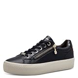 s.Oliver Damen Sneaker flach mit Reißverschluss Freizeit, Blau (Navy), 39 EU