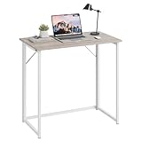 Dripex Schreibtisch Faltbar Tisch Computertisch Klappbar PC Tisch für Homeoffice Arbeitszimmer (Oak-Montage)