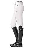 SPOOKS Damen Reithose Kniebesatz, Damenreithose Reithosen Turnierreithose Kniebesatzreithose - Fiona Knee Grip, White S