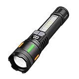 ailight Taschenlampen, hohe Lumen, wiederaufladbar, 990.000 Lumen, superhelle Taschenlampe mit LCD-Digitalanzeige, Zoom, 5 Modi, IPX6 wasserdicht, leistungsstarke taktische Taschenlampe für Notfälle,