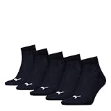 PUMA Unisex Puma Unisex Quarter Plain Sokken (5 stuks) Socks, Schwarz, 35-38 EU