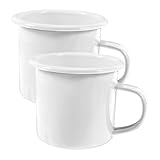 PRETYZOOM 2st Emaille Wasserbecher Große Teetasse Kaffeetasse Kaffeebecher Doppelt Lustige Tasse Milchaufschäumer Wasserflasche Kaffee Reisebecher Wiederverwendbare Tragbare Tassen Cool Weiß