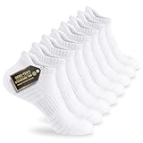 Mowenti Sneaker Socken Herren Damen 39-42 Sportsocken Tennissocken Wandersocken Laufsocken Frottee Running Socks 8 Paar Weiß