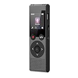 128GB Diktiergerät Digital - 3072kbps Aufnahmegerät Mini mit MP3-Player HD-Klangqualität Intelligente Geräuschunterdrückung Voice Recorder mit Sprachsteuerung Aufnahmefunktion für Vortrag - QIUOIO