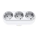 3 Fach Mehrfachstecker für Steckdose, Dreifachstecker für Steckdose, Mehrfachsteckdose 3-Fach, Mehrachstecker Steckdosenleiste mit 3 Steckdosen, 3 in 1 Steckdosenadapter für Küche Büro, zu Hause, Weiß