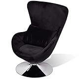 vidaXL Sessel Ei-Form Schwarz Drehsessel Loungesessel Clubsessel Relaxsessel