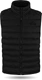 normani Herren Wattierte Steppweste winddichter Bodywarmer Winterweste Outdoor-Funktionsweste Ärmellos mit Stehkragen und Reißverschlussseitentaschen Farbe Dunkelschwarz Größe L/52