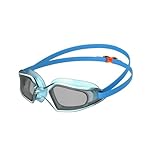 Speedo Junior Hydropulse Swimming Goggle | Comfortable Fit | Adjustable Design | Anti-Fog | Anti-Leak, Pool Blue/Mango/Light Smoke, One Size